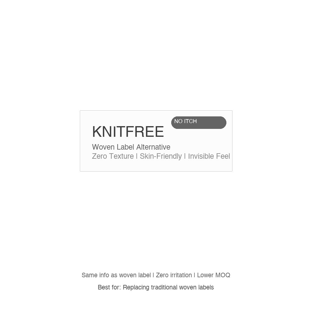 KnitFree Woven Label Alternative — Zero-Texture Heat Transfer Replacement — Heat Transfer Label