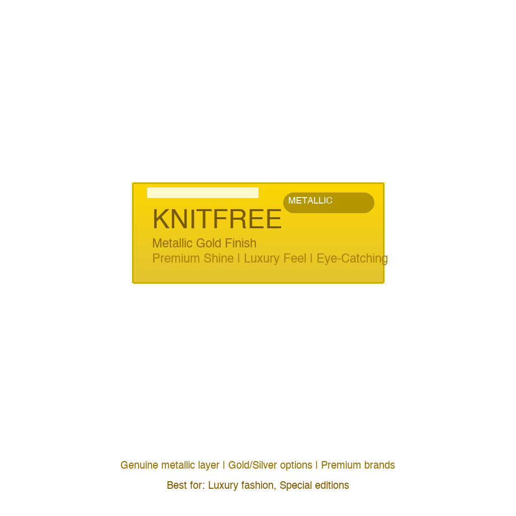 KnitFree Metallic Heat Transfer Label — Gold/Silver Premium Finish — Heat Transfer Label